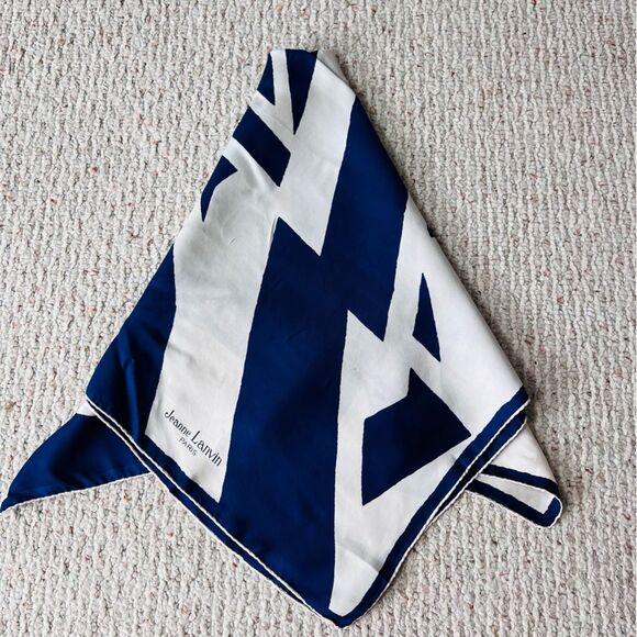 Vintage Jeanne Lanvin Paris Silk Geometrical Scarf - Picture 1 of 9